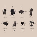 Vignette Jewelry Display Set — Dark Gray 24 Pieces