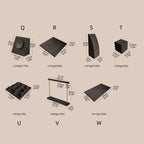 Vignette Jewelry Display Set — Dark Gray 24 Pieces