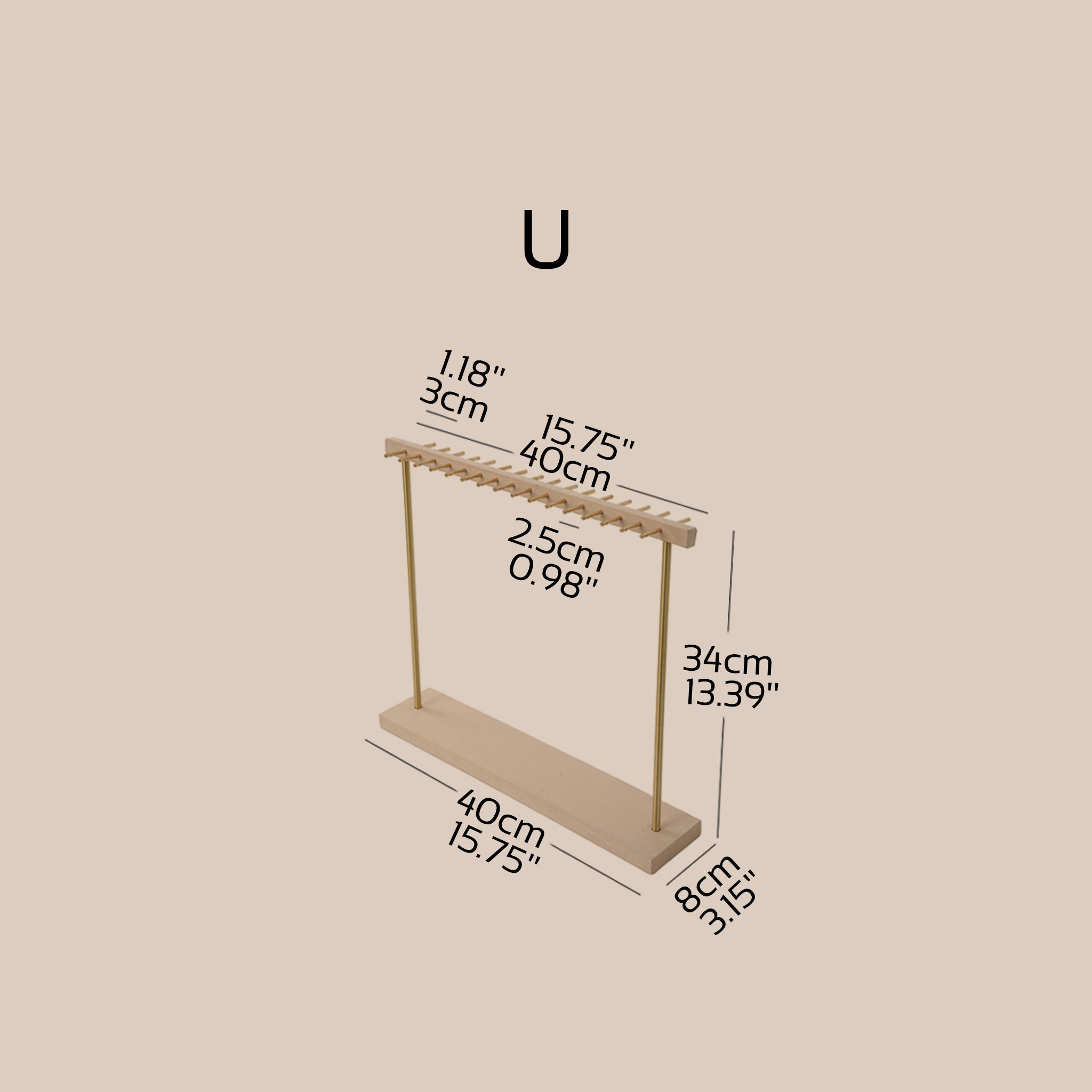 Beige Jewelry Display Set for Boutique Counter — Ring Holder, Bracelet Stand, Necklace Display