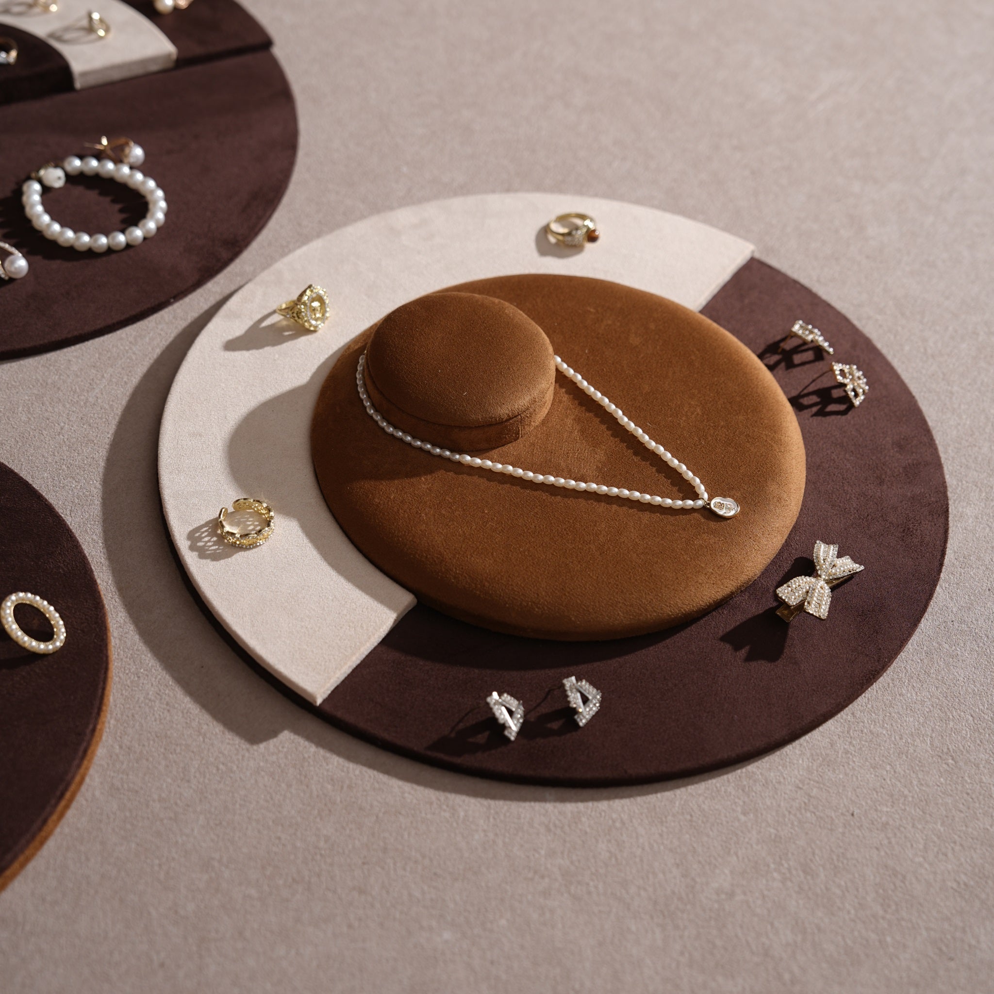 Tondo Round Jewelry Display Tray for Rings, Earrings, Bracelets & Necklaces