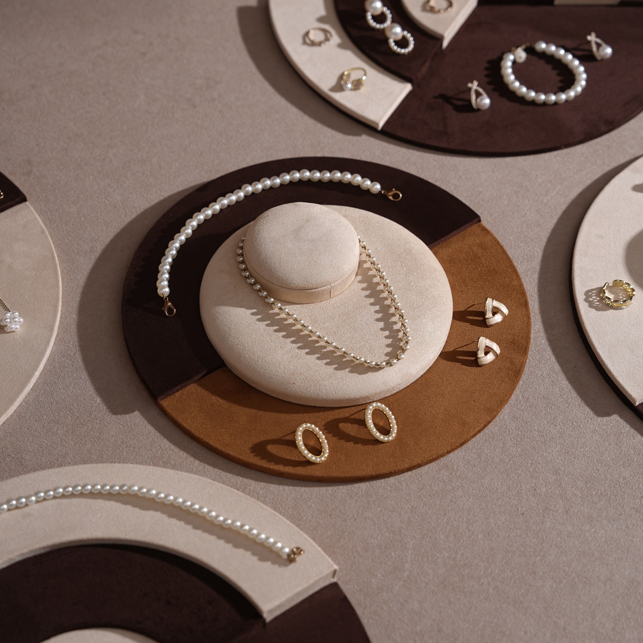 Tondo Round Jewelry Display Tray for Rings, Earrings, Bracelets & Necklaces