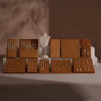 Terrace Jewelry Display Set for Market Tables & Vendor Stalls — Sloped Ring Stand, Earring Wedge & Necklace Bust