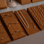 Terrace Jewelry Display Set for Market Tables & Vendor Stalls — Sloped Ring Stand, Earring Wedge & Necklace Bust