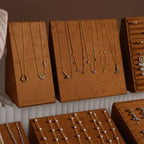 Terrace Jewelry Display Set for Market Tables & Vendor Stalls — Sloped Ring Stand, Earring Wedge & Necklace Bust