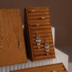 Terrace Jewelry Display Set for Market Tables & Vendor Stalls — Sloped Ring Stand, Earring Wedge & Necklace Bust