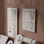 Atelier Jewelry Display Set for Boutique & Product Photography — Ring Holder, Necklace Stand & Riser Kit, Cream White