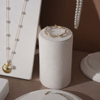 Atelier Jewelry Display Set for Boutique & Product Photography — Ring Holder, Necklace Stand & Riser Kit, Cream White
