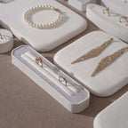 Atelier Jewelry Display Set for Boutique & Product Photography — Ring Holder, Necklace Stand & Riser Kit, Cream White