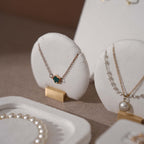 Atelier Jewelry Display Set for Boutique & Product Photography — Ring Holder, Necklace Stand & Riser Kit, Cream White