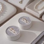 Atelier Jewelry Display Set for Boutique & Product Photography — Ring Holder, Necklace Stand & Riser Kit, Cream White