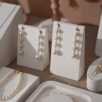 Atelier Jewelry Display Set for Boutique & Product Photography — Ring Holder, Necklace Stand & Riser Kit, Cream White
