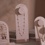 Soft Blush Pink Jewelry Display Set for Boutique Counter, Ring Tray, Necklace Rail, Earring Stand, Product Photography Props, Vegan Suede