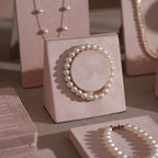 Soft Blush Pink Jewelry Display Set for Boutique Counter, Ring Tray, Necklace Rail, Earring Stand, Product Photography Props, Vegan Suede