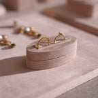 Soft Blush Pink Jewelry Display Set for Boutique Counter, Ring Tray, Necklace Rail, Earring Stand, Product Photography Props, Vegan Suede