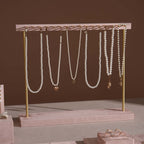 Soft Blush Pink Jewelry Display Set for Boutique Counter, Ring Tray, Necklace Rail, Earring Stand, Product Photography Props, Vegan Suede