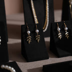 Black Jewelry Display Set for Estate & Antique Jewelers, Ring Tray, Necklace Rail, Earring Stand, Product Photography Props, Vegan Suede