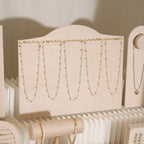 Beige Jewelry Display Set for Craft Fair Booth, Pavilion Necklace Bust, Ring Tray, Earring Stand, Market Table Props, Vegan Suede, Wood Core