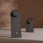 Arco Necklace Display Stand, Vegan Suede Pendant Board with Easel Back for Boutique Counter, Product Photography Prop, 2 Heights, 17 Colors