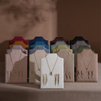 Easel Earring & Necklace Storage Bust – Flat Display Board with Kickstand, Earring Holder, Vegan Suede, 3 Sizes