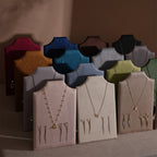 Easel Earring & Necklace Storage Bust – Flat Display Board with Kickstand, Earring Holder, Vegan Suede, 3 Sizes