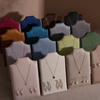 Easel Earring & Necklace Storage Bust – Flat Display Board with Kickstand, Earring Holder, Vegan Suede, 3 Sizes