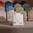 Easel Earring & Necklace Storage Bust – Flat Display Board with Kickstand, Earring Holder, Vegan Suede, 3 Sizes