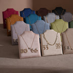 Easel Earring & Necklace Storage Bust – Flat Display Board with Kickstand, Earring Holder, Vegan Suede, 3 Sizes