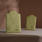 Easel Earring & Necklace Storage Bust – Flat Display Board with Kickstand, Earring Holder, Vegan Suede, 3 Sizes