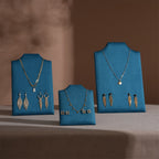 Easel Earring & Necklace Storage Bust – Flat Display Board with Kickstand, Earring Holder, Vegan Suede, 3 Sizes