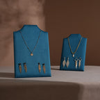 Easel Earring & Necklace Storage Bust – Flat Display Board with Kickstand, Earring Holder, Vegan Suede, 3 Sizes