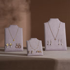 Easel Earring & Necklace Storage Bust – Flat Display Board with Kickstand, Earring Holder, Vegan Suede, 3 Sizes