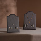 Easel Earring & Necklace Storage Bust – Flat Display Board with Kickstand, Earring Holder, Vegan Suede, 3 Sizes