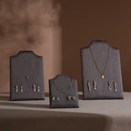 Easel Earring & Necklace Storage Bust – Flat Display Board with Kickstand, Earring Holder, Vegan Suede, 3 Sizes