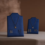 Easel Earring & Necklace Storage Bust – Flat Display Board with Kickstand, Earring Holder, Vegan Suede, 3 Sizes