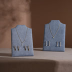 Easel Earring & Necklace Storage Bust – Flat Display Board with Kickstand, Earring Holder, Vegan Suede, 3 Sizes