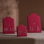 Easel Earring & Necklace Storage Bust – Flat Display Board with Kickstand, Earring Holder, Vegan Suede, 3 Sizes