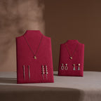 Easel Earring & Necklace Storage Bust – Flat Display Board with Kickstand, Earring Holder, Vegan Suede, 3 Sizes
