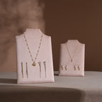 Easel Earring & Necklace Storage Bust – Flat Display Board with Kickstand, Earring Holder, Vegan Suede, 3 Sizes