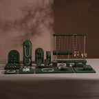 Forest Green Vegan Suede Jewelry Display 24 PCs Set