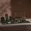 Forest Green Vegan Suede Jewelry Display 24 PCs Set