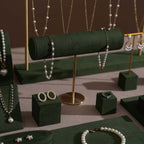 Forest Green Vegan Suede Jewelry Display 24 PCs Set