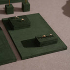 Forest Green Vegan Suede Jewelry Display 24 PCs Set