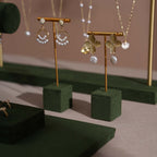 Forest Green Vegan Suede Jewelry Display 24 PCs Set