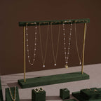 Forest Green Vegan Suede Jewelry Display 24 PCs Set