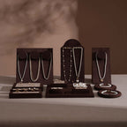 Ensemble Jewelry Display Set for Retail Counter & Product Photography, Vegan Suede Ring Trays & Risers