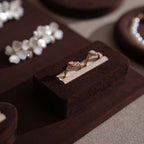 Ensemble Jewelry Display Set for Retail Counter & Product Photography, Vegan Suede Ring Trays & Risers