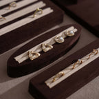 Ensemble Jewelry Display Set for Retail Counter & Product Photography, Vegan Suede Ring Trays & Risers