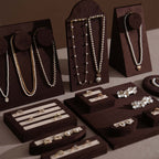 Ensemble Jewelry Display Set for Retail Counter & Product Photography, Vegan Suede Ring Trays & Risers