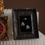 Rococo Ring & Earring Display Frame, Wall Hanging or Standing Vegan Suede Holder