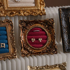 Rococo Ring & Earring Display Frame, Wall Hanging or Standing Vegan Suede Holder